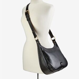 GiGi New York Black Leather Crossbody / Shoulder Saddle Bag